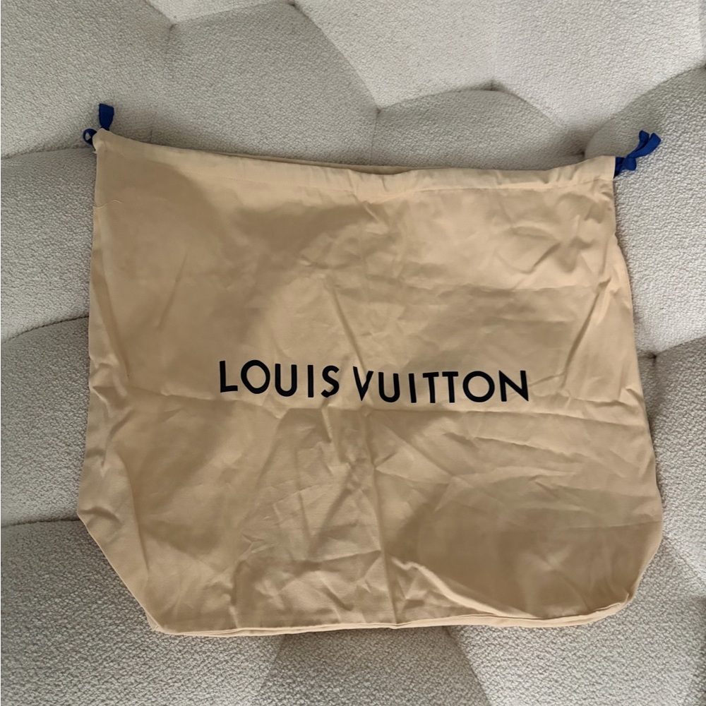Louis Vuitton Tan Dust Bag with Black Logo, 20” x 23” inches, Medium